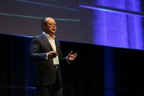 Vincent Pang, presidente de Huawei en Europa Occidental, durante su intervención en el HCE2017. Vincent Pang, presidente de Huawei en Europa Occidental, durante su intervención en el HCE2017.