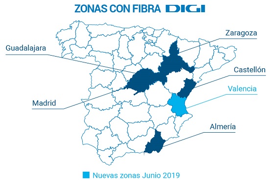La cubra de Digi en España. La cubra de Digi en España.