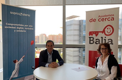 La firma se ha realizado en las instalaciones de Sopra Steria y en la misma han participado el Director General de Sopra Steria en España, Antonio Peñalver, y la Directora General de Fundación Balia, Teresa Rodríguez. La firma se ha realizado en las instalaciones de Sopra Steria y en la misma han participado el Director General de Sopra Steria en España, Antonio Peñalver, y la Directora General de Fundación Balia, Teresa Rodríguez.