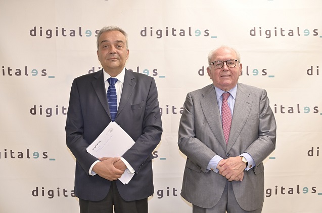 Eduardo Serra, presidente de DigitalES (la izda.), y Víctor Calvo-Sotelo, director general.