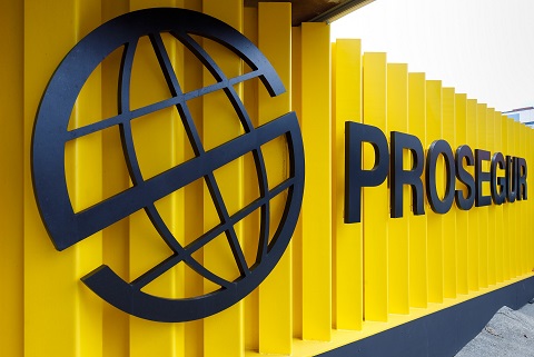 Logo de Prosegur en una de sus sedes. 