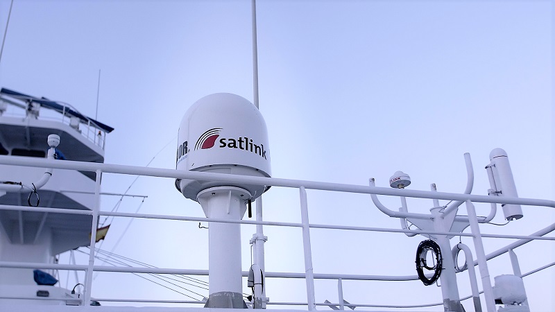 Tecnología de Satlink en un barco pesquero. Tecnología de Satlink en un barco pesquero.