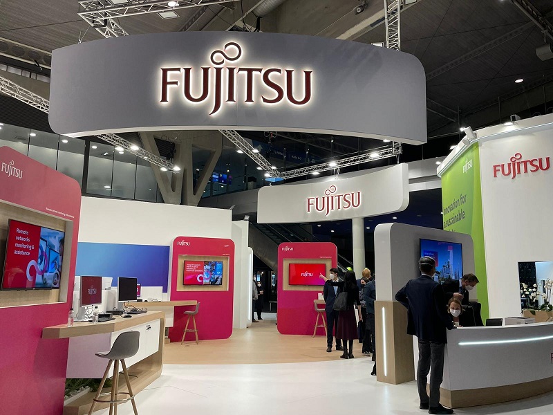 Stand de Fujitsu en el MWC 22 de Barcelona.