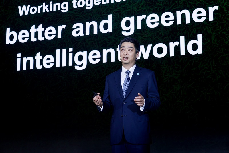 Ken Hu, presidente rotatorio de Huawei, durante la celebración de HAS 2022.