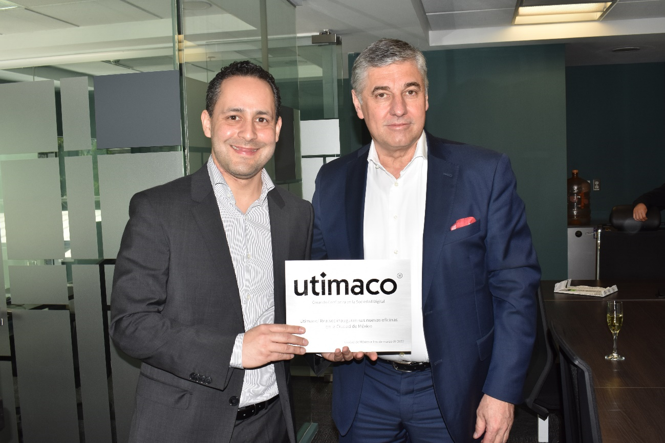 Pablo Juan Mejía, director general de Realsec y Stefan Auerbach, CEO de Utimaco.