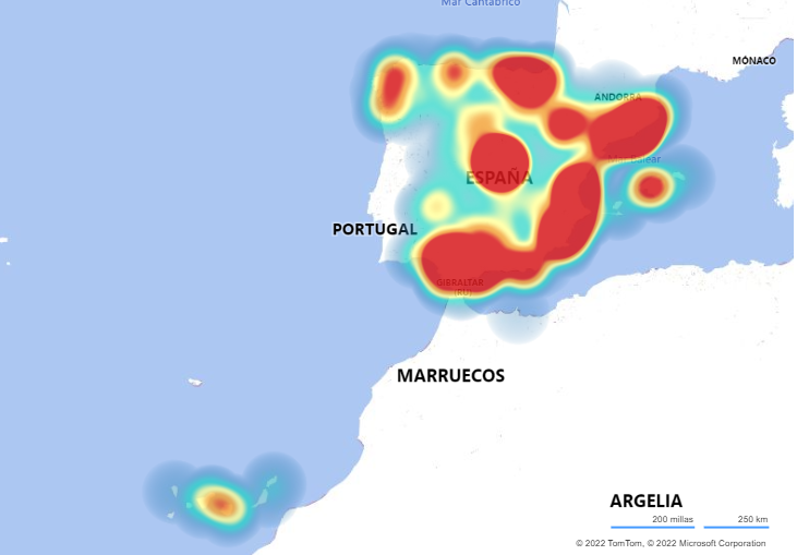 Mapa IoT en España.