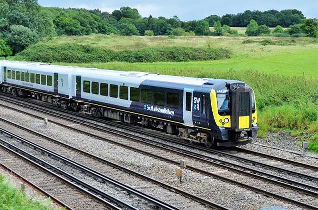 Tren de la South Western Railway. La compañía realiza un proyecto para dotar de Wi-Fi a los trenes. 