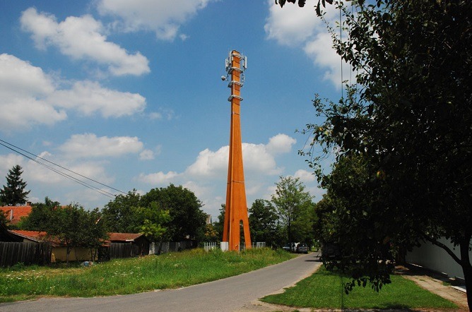 Modelo de torre de telecomunicaciones Ecopol, de la empresa finlandesa Ecotelligent. 