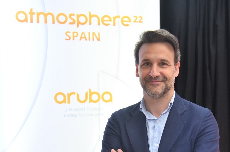 Iker del Fresno, director de HPE Aruba en España, durante Atmosphere 2022.