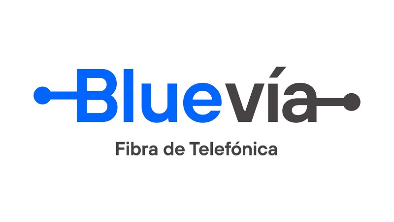 Logo Bluevía, la comercializadora de fibra de Telefónica para la España Vaciada.