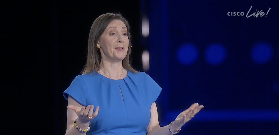 Wendy Mars, presidenta de Cisco para EMEA, durante el Cisco Live Ámsterdam 2023. 