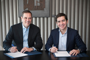 El consejero delegado de Cisco, Chuck Robbins, y Carlos Torres Vila, consejero delegado de BBVA El consejero delegado de Cisco, Chuck Robbins, y Carlos Torres Vila, consejero delegado de BBVA