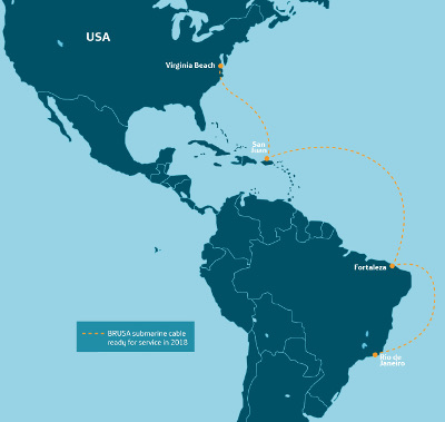 Cable submarino BRUSA de Telefónica para unir Brasil y Estados Unidos Cable submarino BRUSA de Telefónica para unir Brasil y Estados Unidos