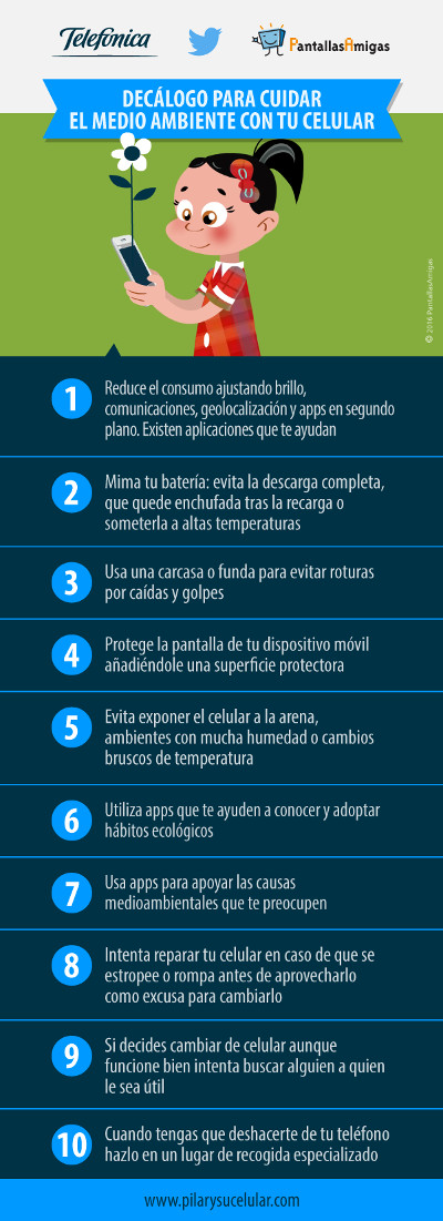 Decálogo de Telefónica y PantallasAmigas para el uso responsable y eficiente del smartphone
