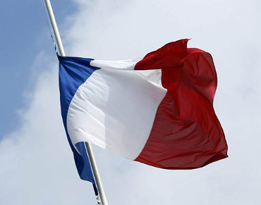 Francia bandera media asta Francia bandera media asta