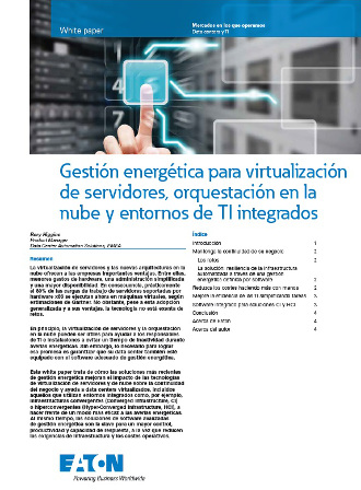 Portada Whitepaper de Eaton sobre Power Management for server virtualization. Portada Whitepaper de Eaton sobre Power Management for server virtualization.