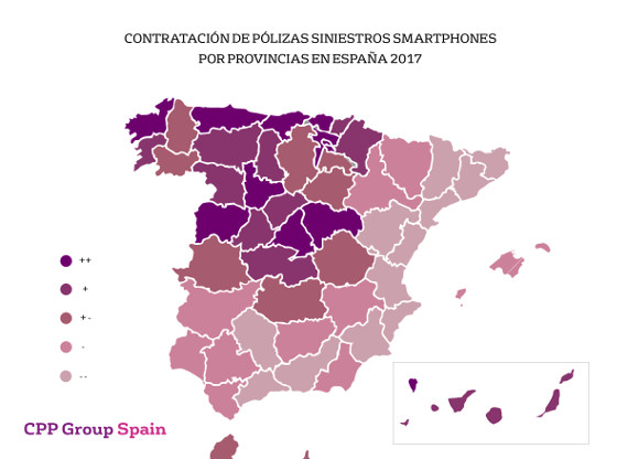 Contratación de pólizas por siniestro para smartphones en España en 2017.
