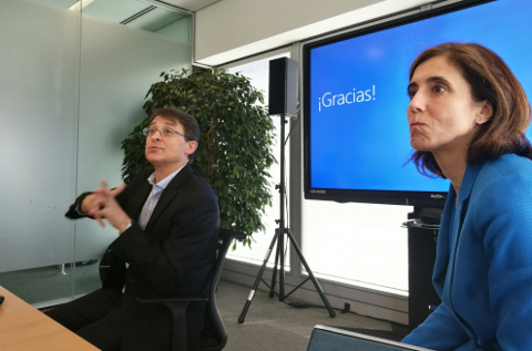 Jordi Ribas y Pilar López, de Microsoft. Jordi Ribas y Pilar López, de Microsoft.