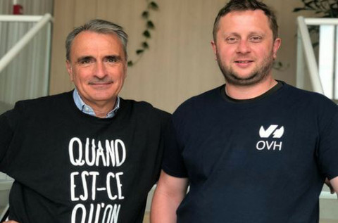 Michel Paulin, CEO de OVHcloud, y Octave Klaba, su presidente y fundador. 