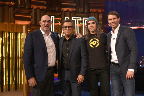 Emilio Gayo, presidente de Telefónica España; Andreu Buenafuente, presentador de Late Motiv; Chema Alonso, Chief Data Officer de Telefónica; y Rafa Nadal, embajador de Telefónica. Emilio Gayo, presidente de Telefónica España; Andreu Buenafuente, presentador de Late Motiv; Chema Alonso, Chief Data Officer de Telefónica; y Rafa Nadal, embajador de Telefónica.