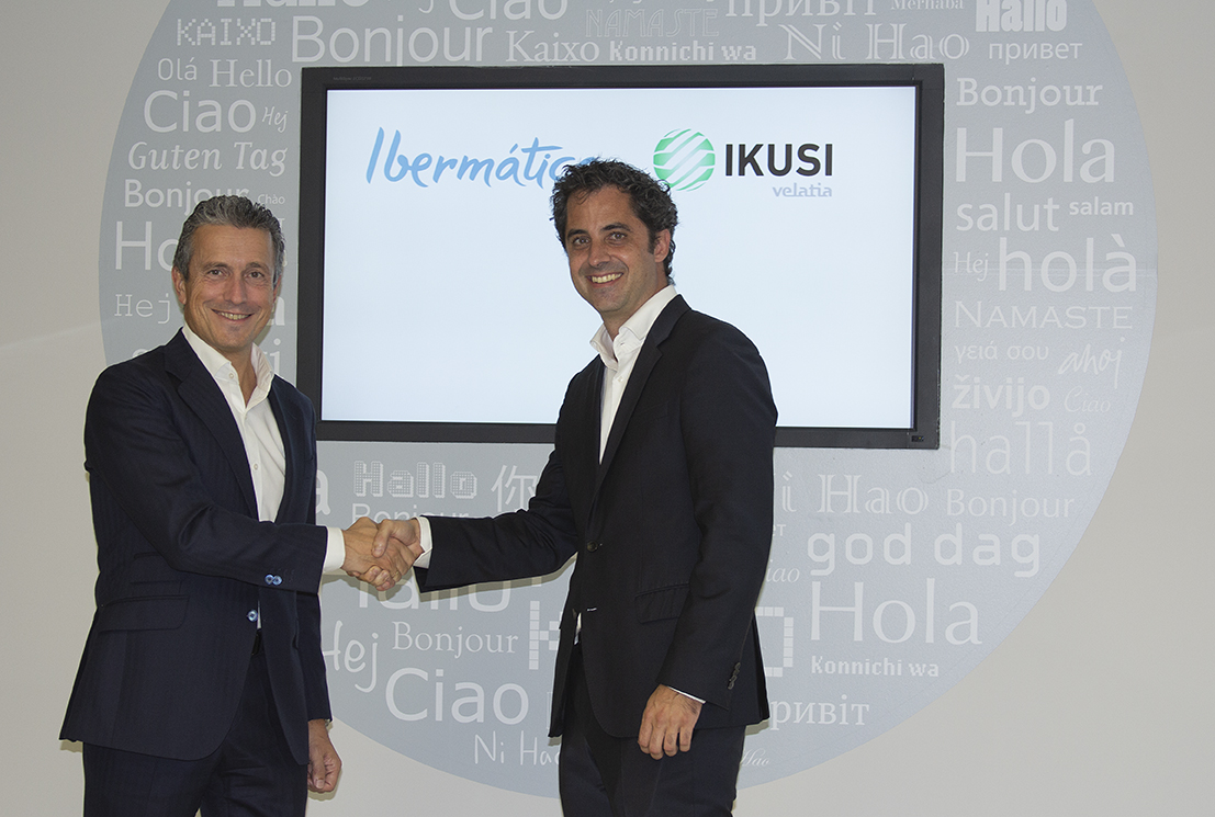 Juan Ignacio Sanz, director general y consejero delegado de Ibermática, e Iñaki Maiz, director general de Ikusi. Juan Ignacio Sanz, director general y consejero delegado de Ibermática, e Iñaki Maiz, director general de Ikusi.