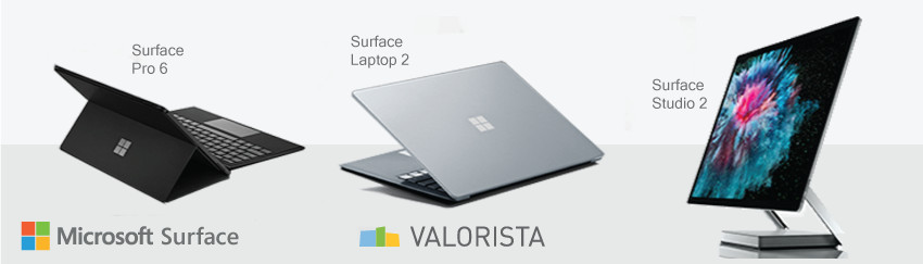 Valorista comercializa en España la gama Surface de Microsoft. 