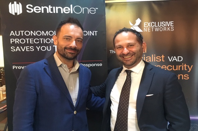 Ovanes Mikhaylov, sales manager SentinelOne; Alberto Pérez, Exclusive Networks Ovanes Mikhaylov, sales manager SentinelOne; Alberto Pérez, Exclusive Networks