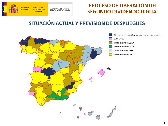 Mapa Segundo Dividendo Digital. Octubre 2019. Mapa Segundo Dividendo Digital. Octubre 2019.