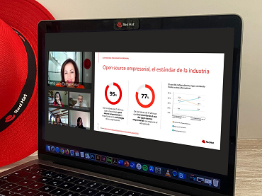 Captura de la rueda de prensa ofrecida por Red Hat España Captura de la rueda de prensa ofrecida por Red Hat España