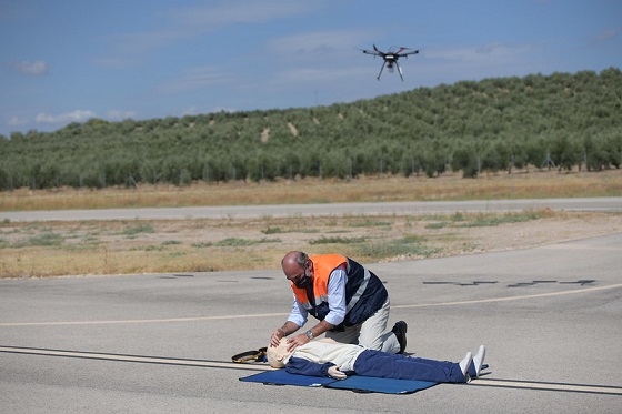 Primer vuelo de un dron de emergencias controlado por 5G. Primer vuelo de un dron de emergencias controlado por 5G.