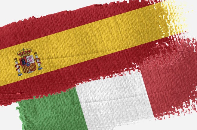 Banderas España e Italia Banderas España e Italia