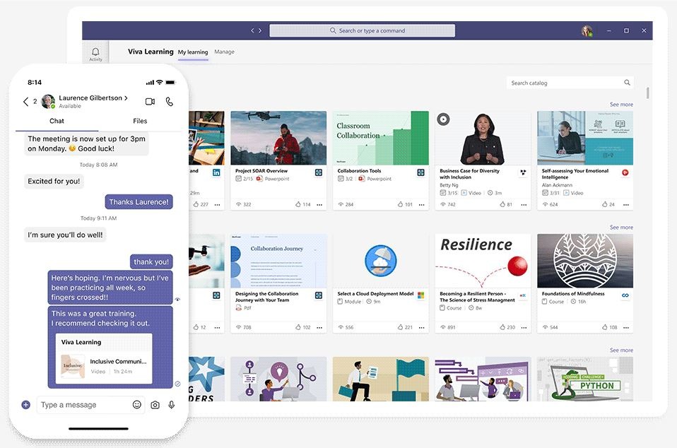 Captura de Microsoft Viva. Captura de Microsoft Viva.